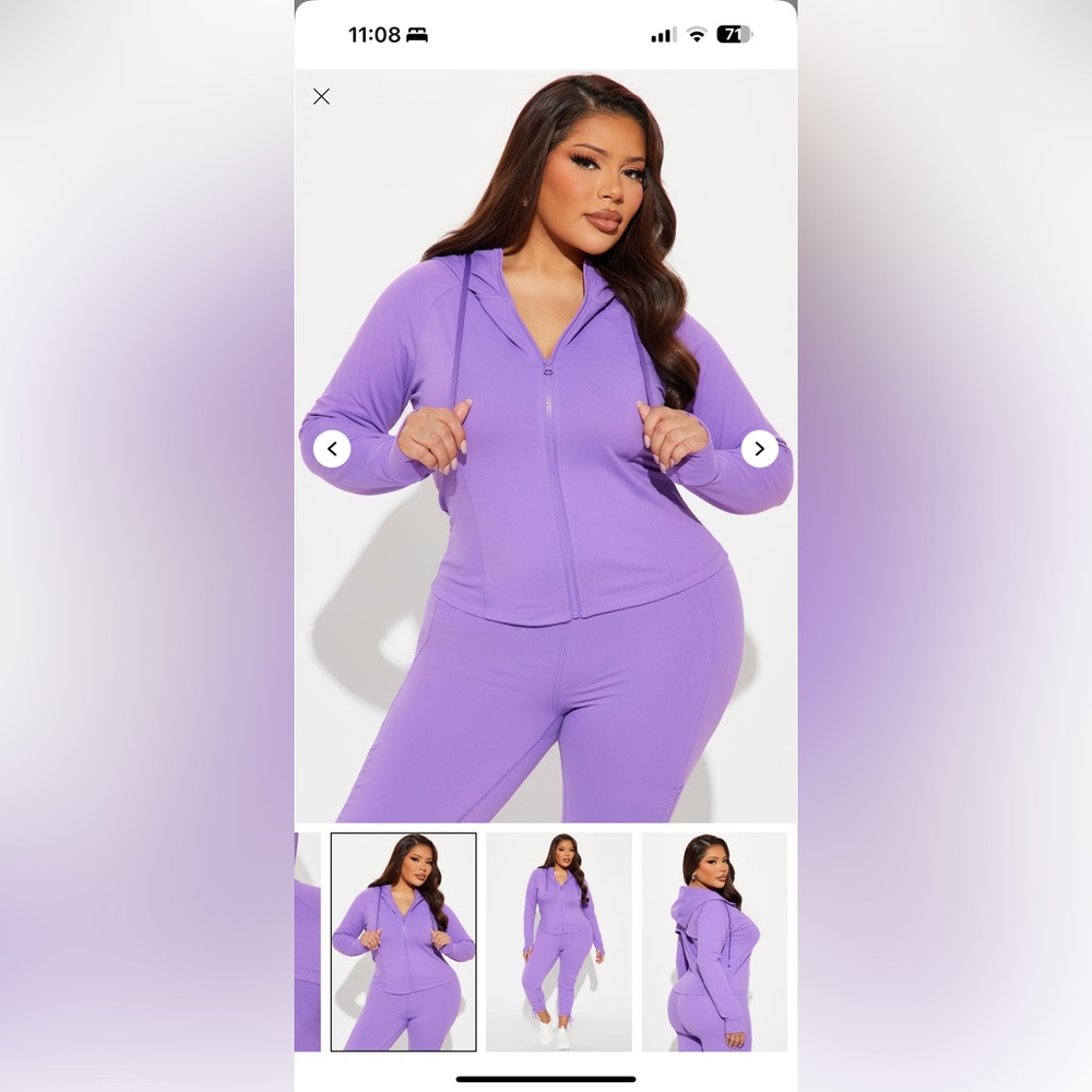 Fashion Nova Lavender Active Jacket